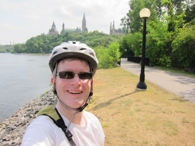 Taking a break just outside downtown