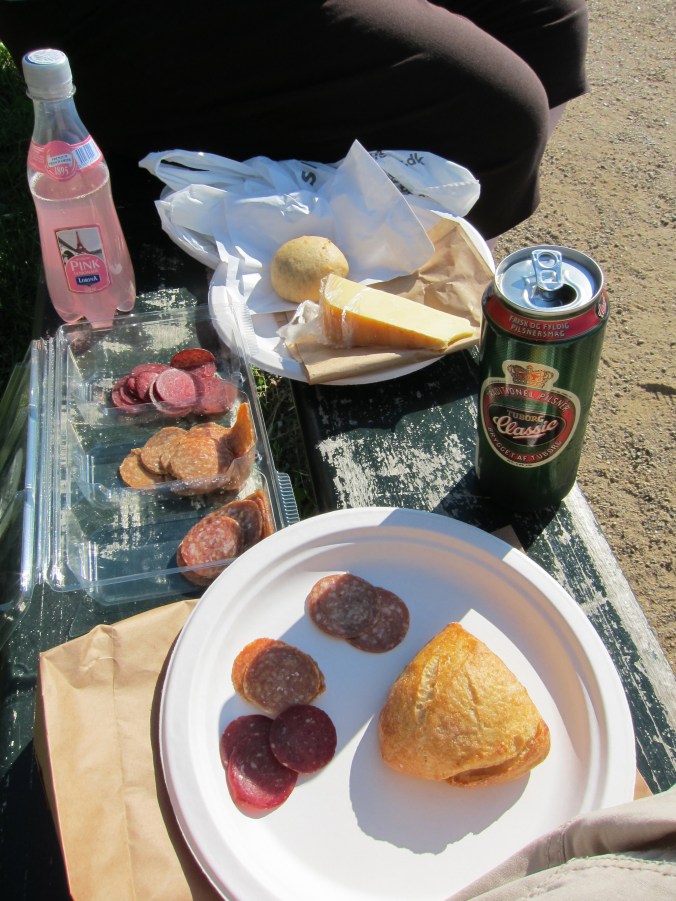 Picnic supper with supplies from the market