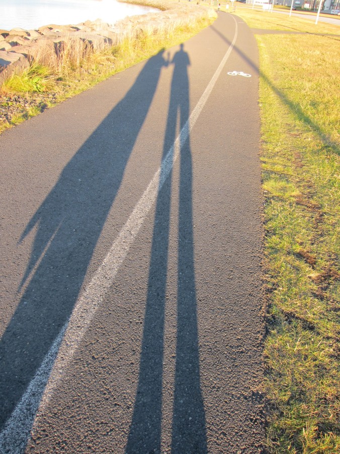 Our shadows at about 9:15pm