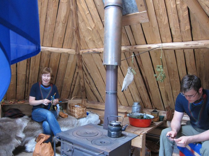 Inside a Saami hut