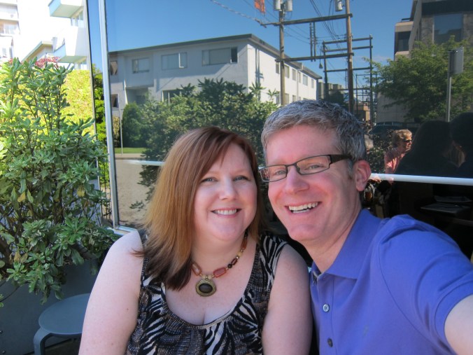 Us waiting for the doors to open