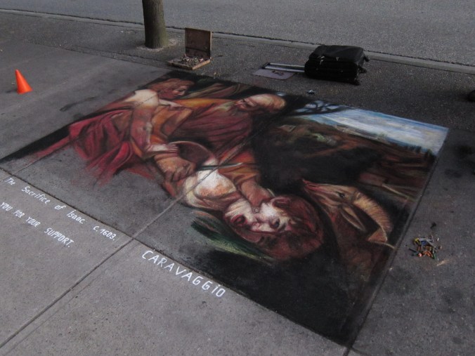 Street painting, Burrard/Robson