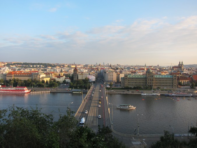 Looking back toward Prague