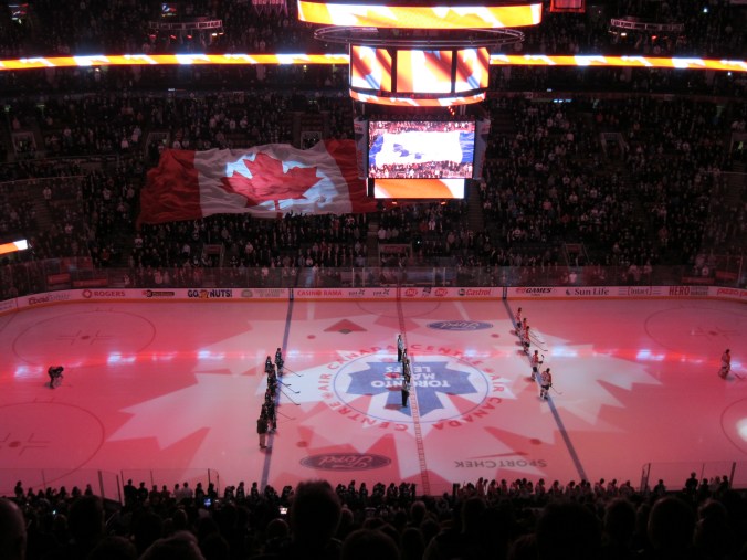 O Canada before Leafs game