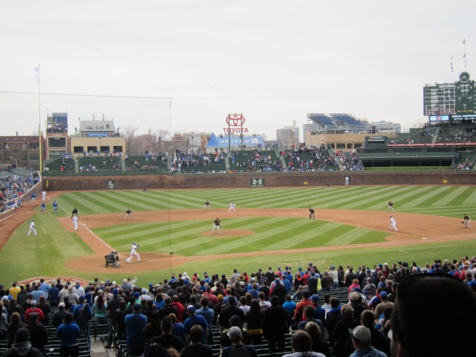 Last pitch of the Cubs game