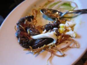 Crispy pig face at Girl & the Goat