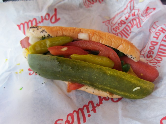 Chicago style hot dog