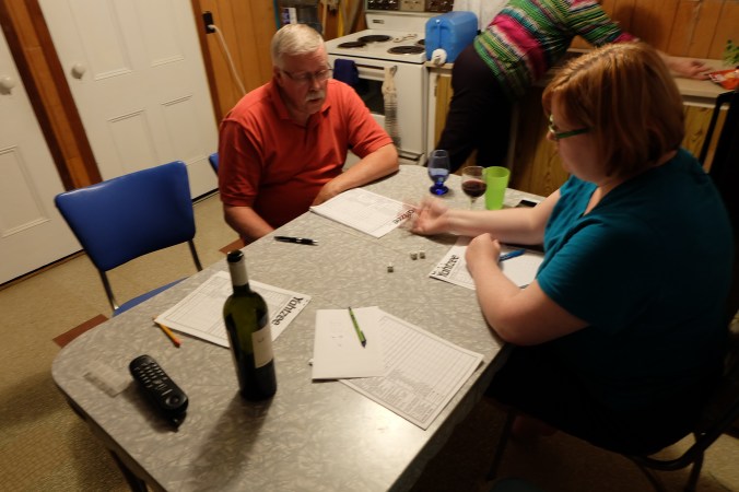 Yahtzee and red wine