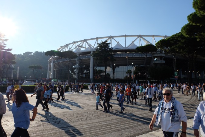 Leaving Stadio Olimpico with happy Lazio fans