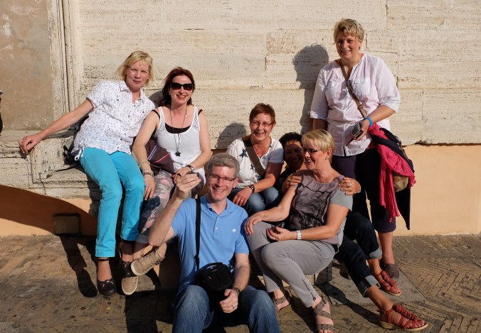 Enjoying a drink on top of St. Peter's