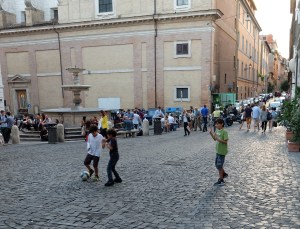 Soccer in Piazza della Madonna dei Monti
