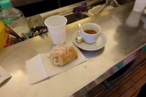 Sfogliatella and espresso