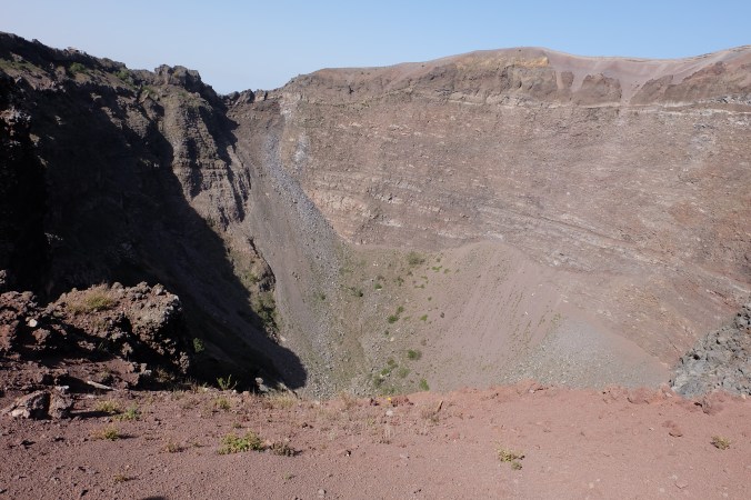 Looking inside the crater of Mount Vesuvius