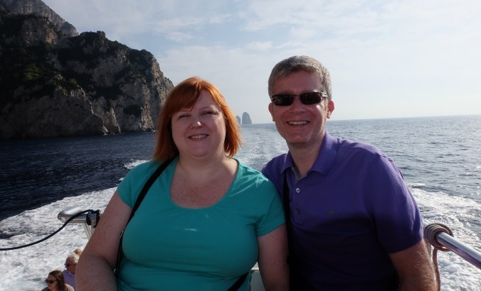On the boat touring the isle of Capri