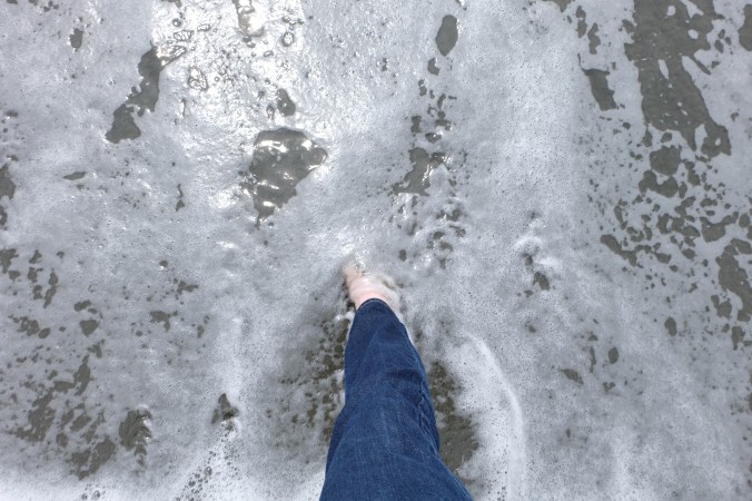 Dipping my toes in the water at China Beach