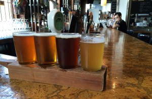 First beer flight at the Alibi
