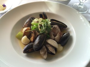 Seafood second course at Sooke Harbour House