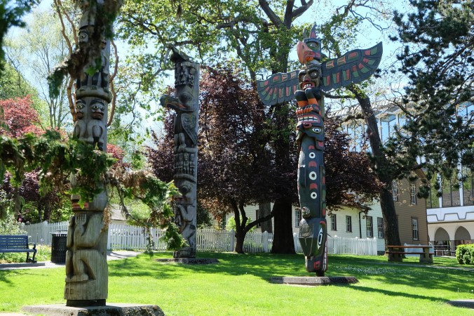 Totem poles in Thunderbird Park