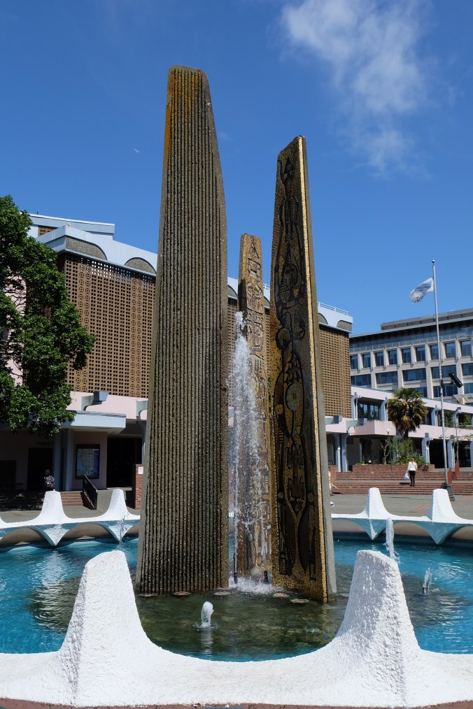 Ceramic Fins of Centennial Square Fountain by Jack Wilkinson