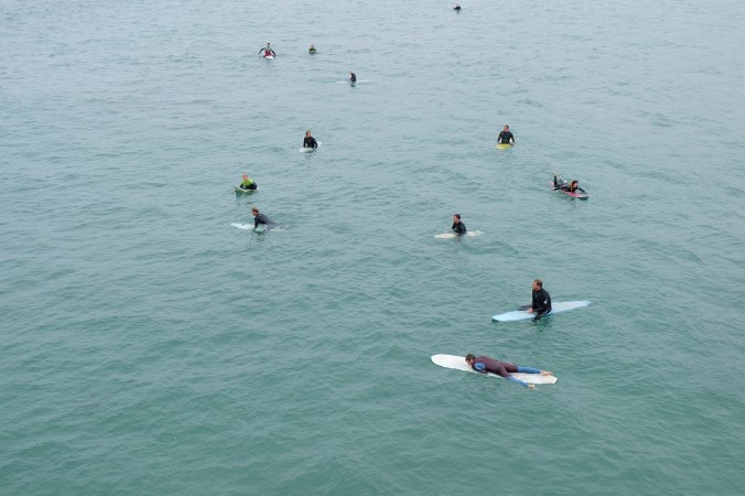 Surfers at Pacific Beach