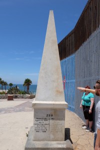 Official border marker between the USA and Mexico