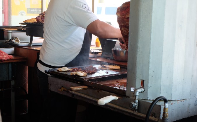 Making tacos in Tijuana