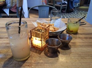 Paloma and mango margarita at Puesto