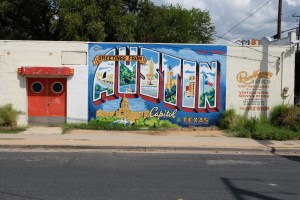 Austin postcard mural