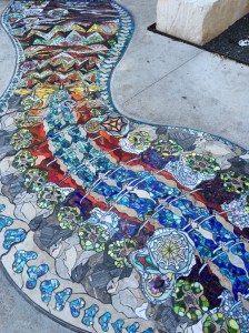 Sidewalk mosaic outside the JW Marriott hotel