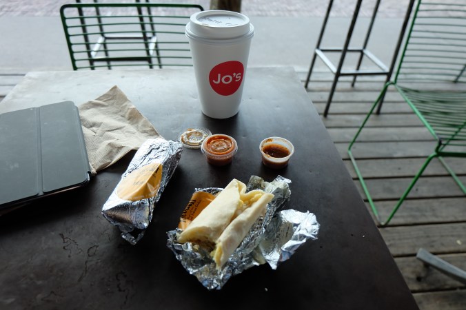 Breakfast tacos at Jo's