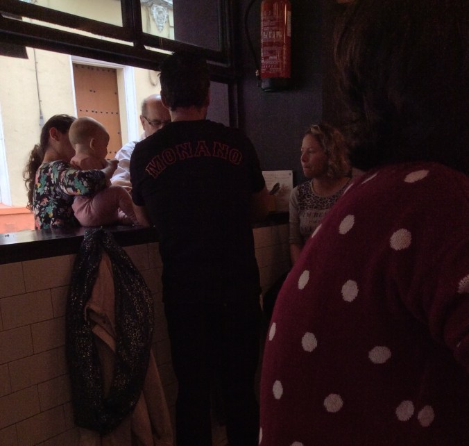 Baby in the bar Maquila in Seville