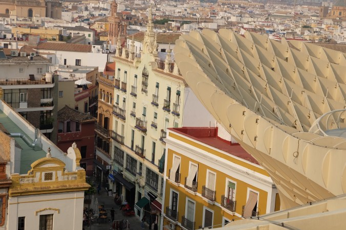 Looking down from the Metropol Parasol in Seville