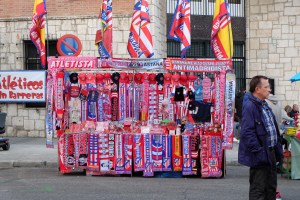 Merch stand outside Estadio Vicente Calderón