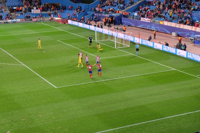 Celebrating 4th Atletico Madrid goal