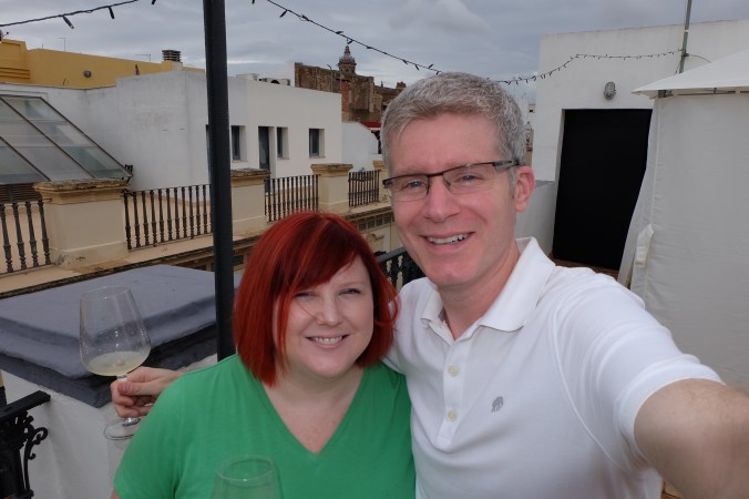 On our rooftop terrace in Seville