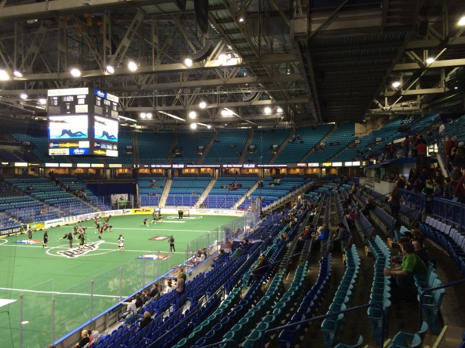 At the Saskatchewan Rush game