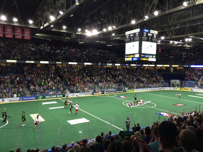 Rush fans celebrating an 11-9 win