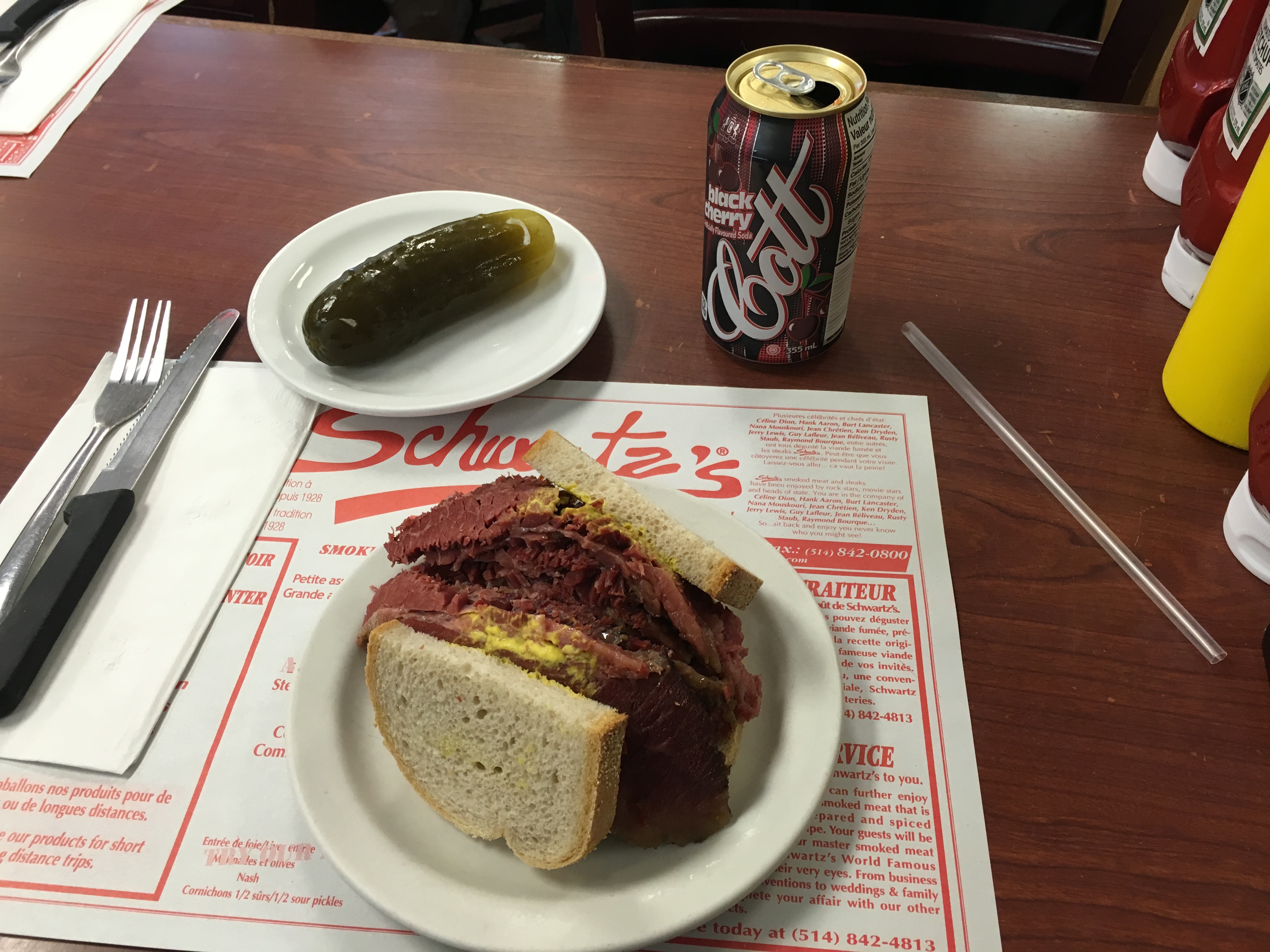 Schwartz's smoked meat sandwich