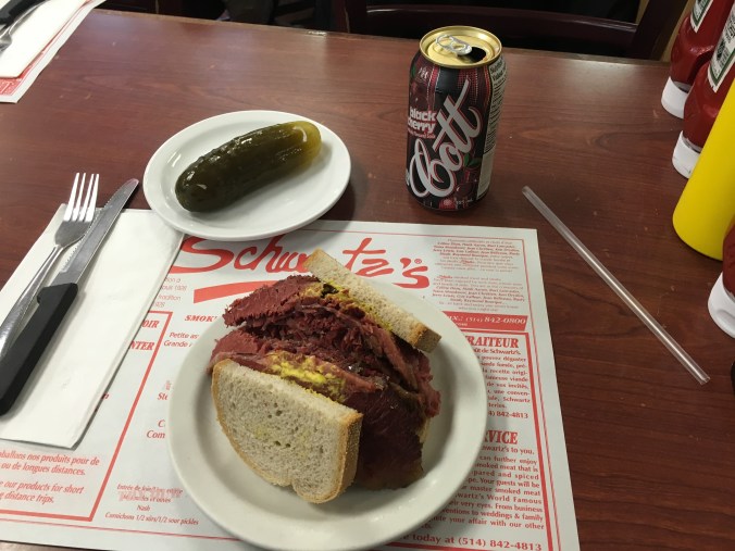 Schwartz's smoked meat sandwich