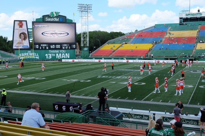 BC Lions passing drills