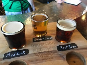 Tasting flight at Rebellion in Regina