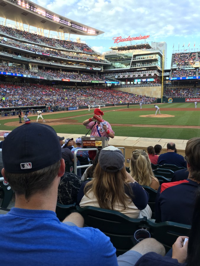 Hot dog guy at Twins game