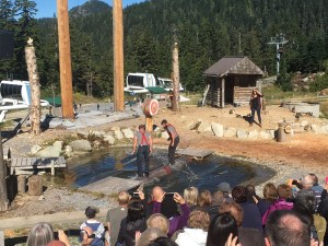 Log rolling on Grouse Mountain