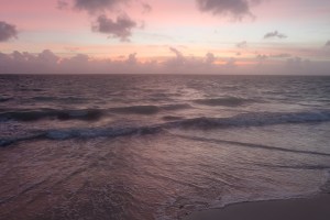 Morning beach walk at the resort