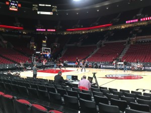 Courtside seats for Trail Blazers warmups