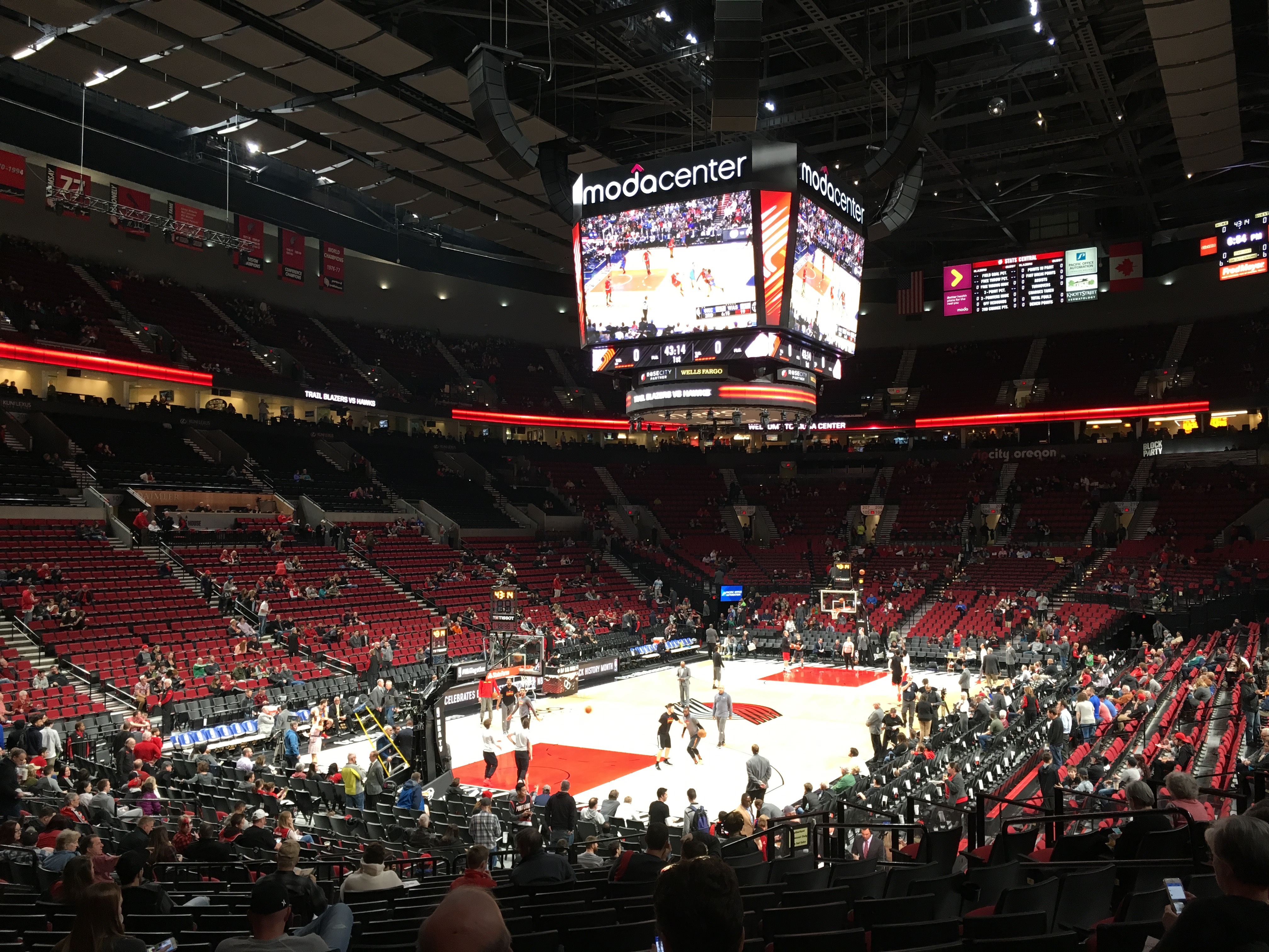 Inside Moda Centre for Trail Blazers game