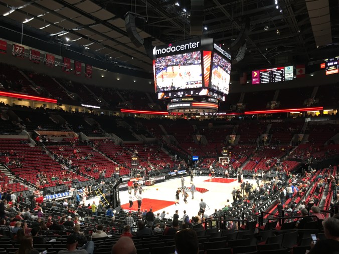 Inside Moda Centre for Trail Blazers game