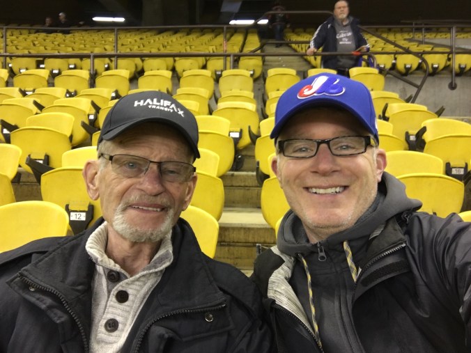 At Olympic Stadium with dad