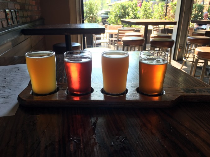 Flight of Georgia beers at World of Beer