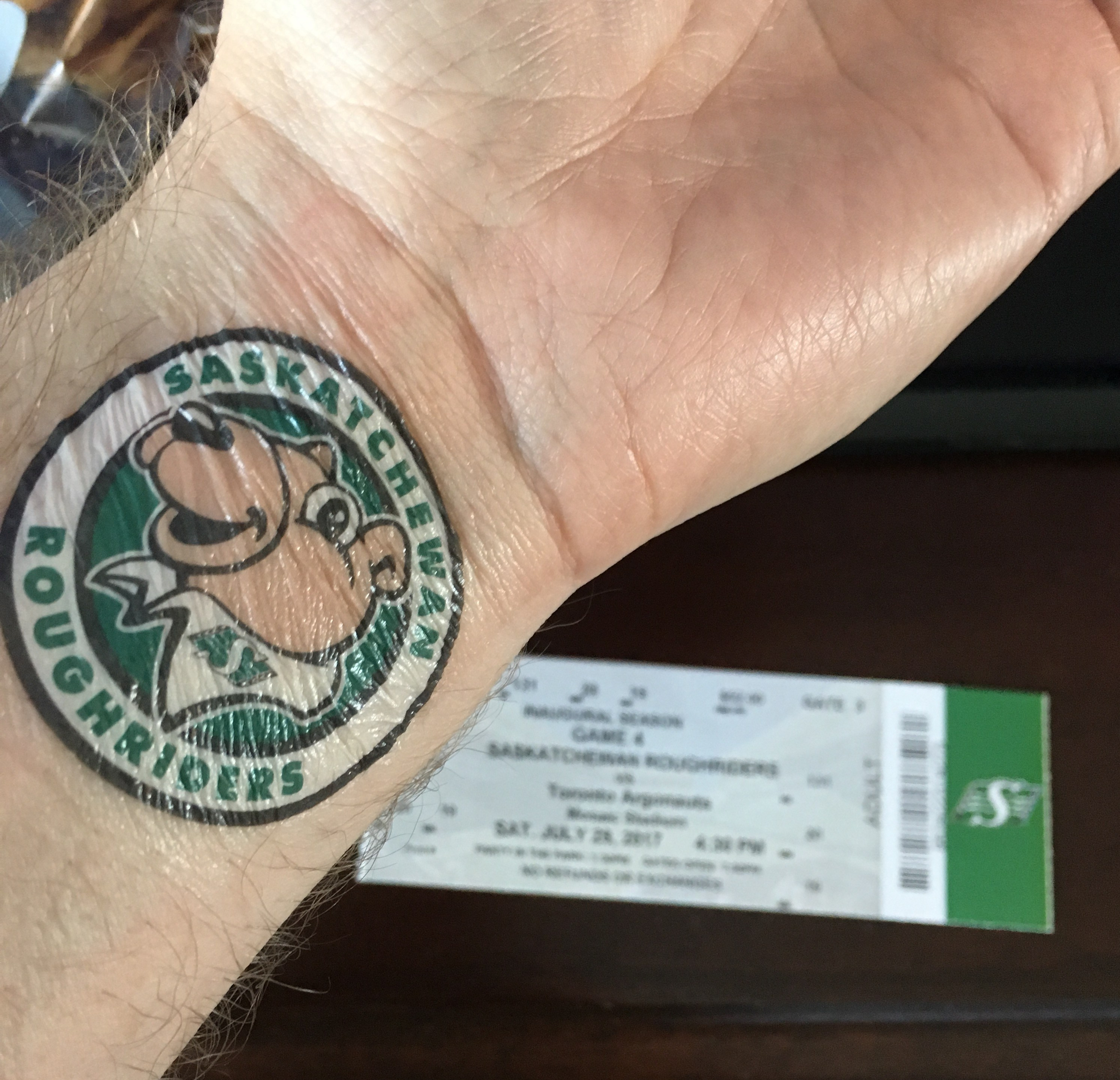 Gainer tattoo pre-game